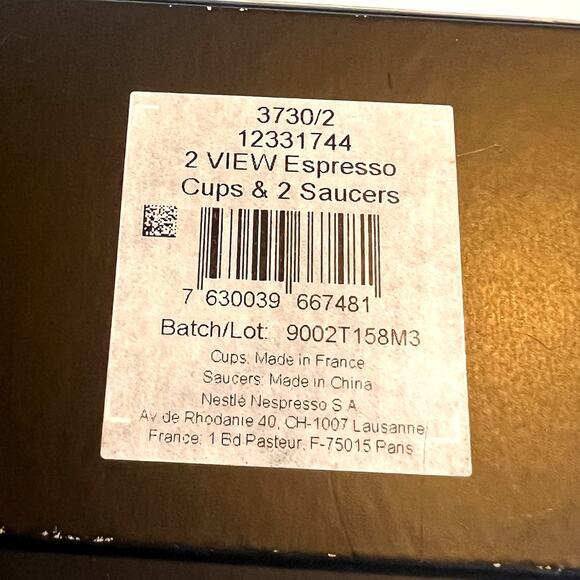 Nespresso View Atelier Design Collection Espresso Set of 2 Glasses + Saucers NIB - Picture 16 of 16